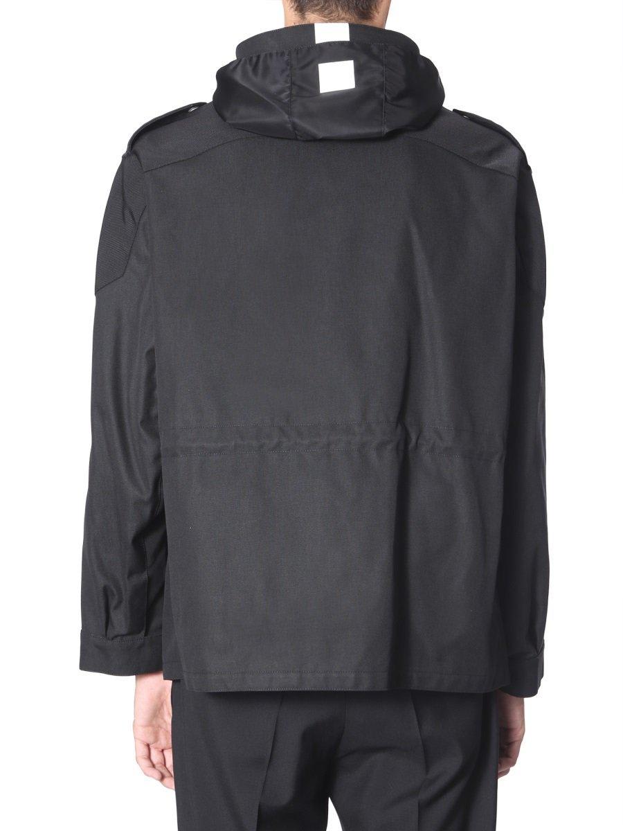 Shop Givenchy Hooded Logo Windbreaker In Black