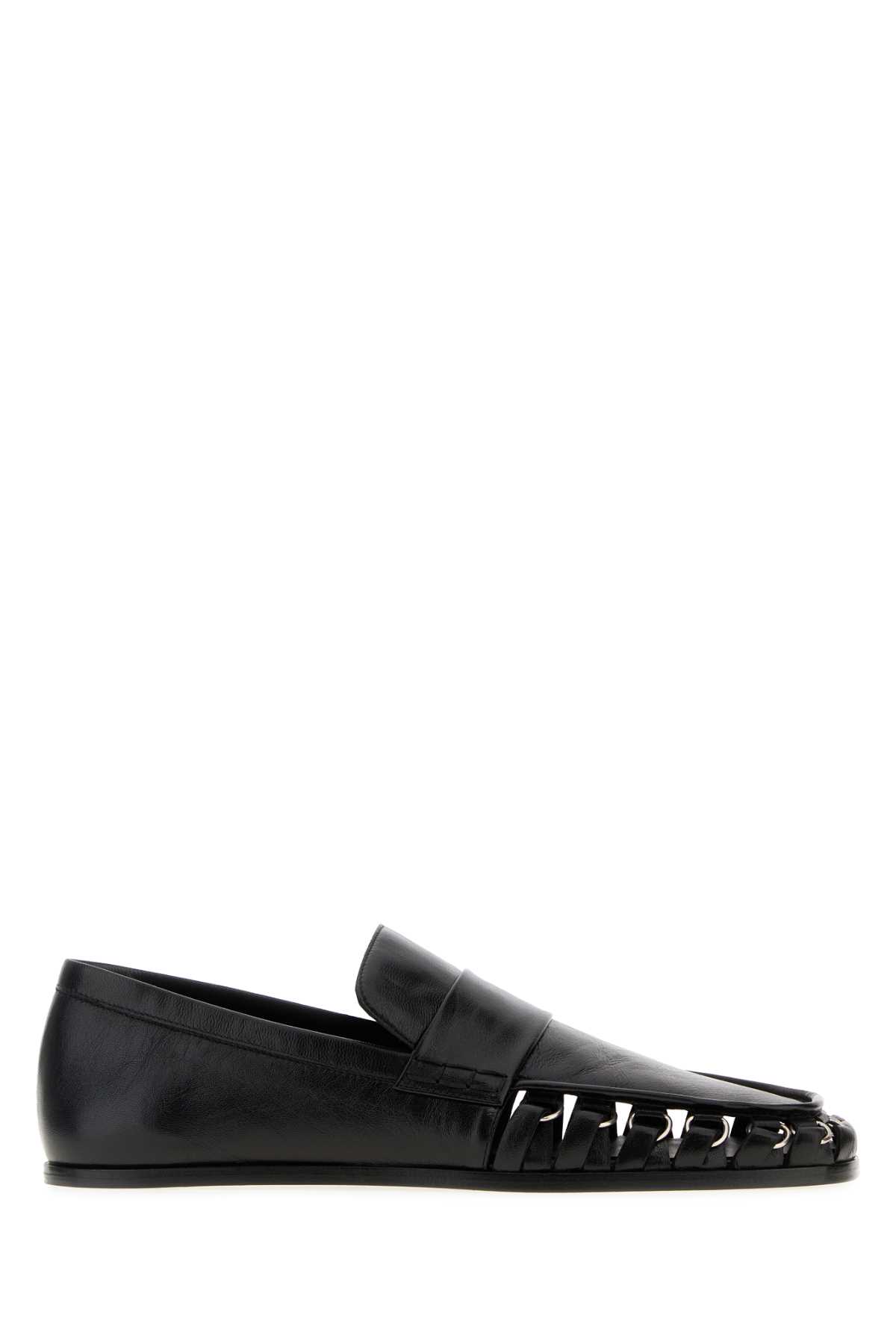 Jil Sander Nikki Loafers With Cut-out Design And Round Toe In Black