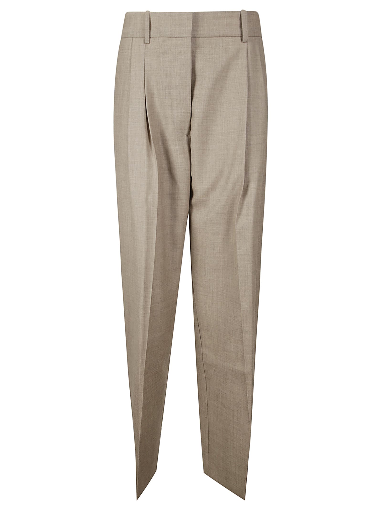 Shop Studio Nicholson Pants - Double Pleat Pant In Straw Melange