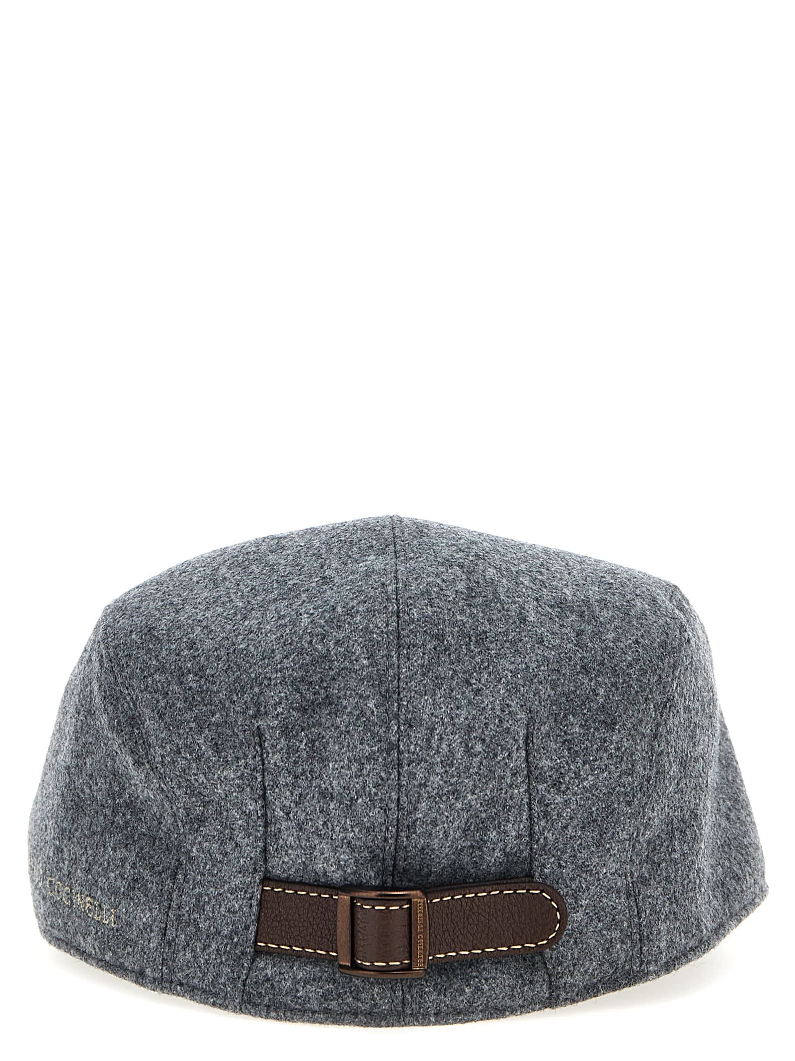 Shop Brunello Cucinelli Logo Embroidery Hat In Gray