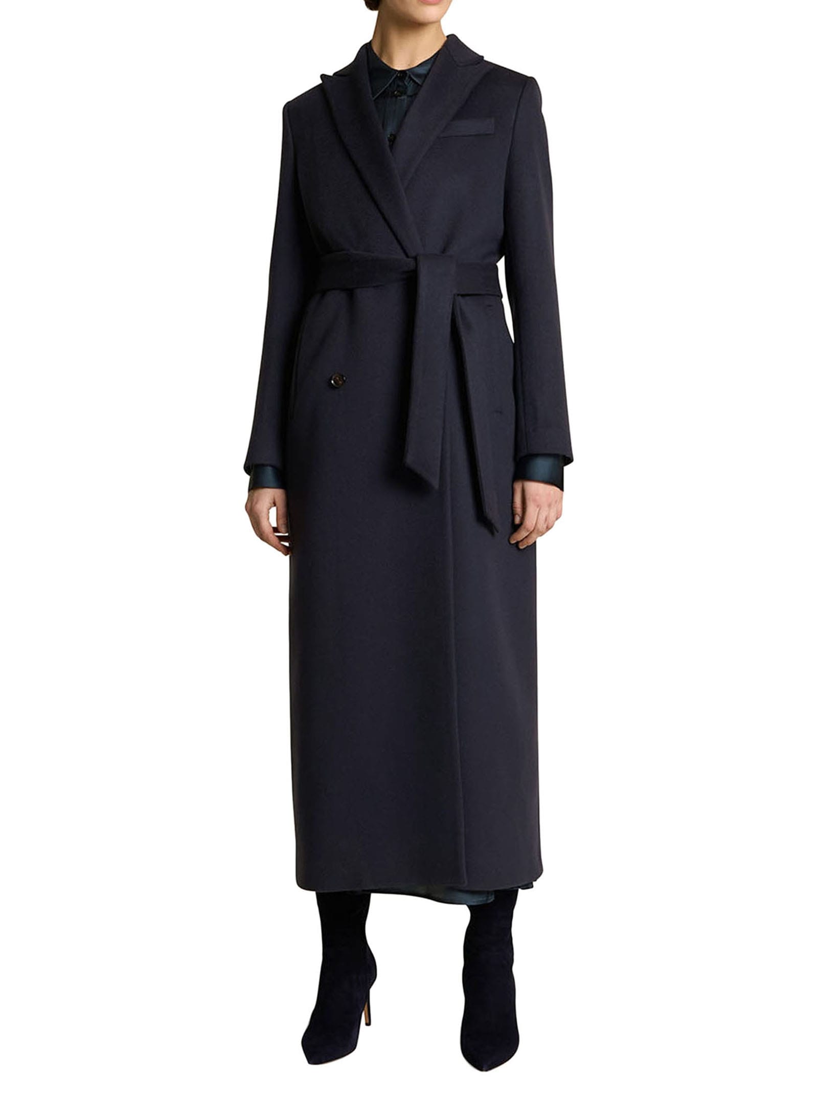 Shop Kiton Coat Cashmere In Blue