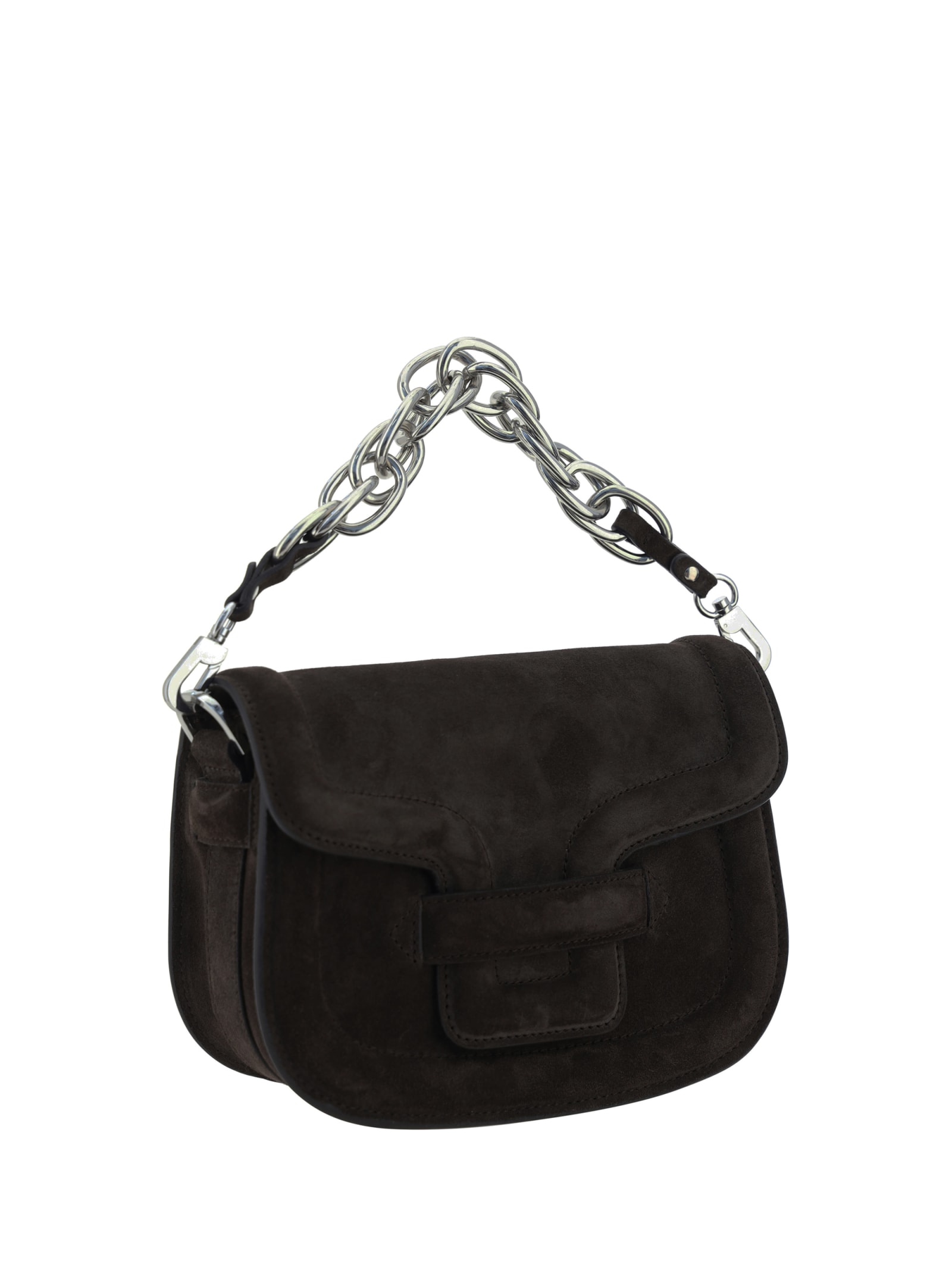 Shop Pierre Hardy Alphaville Shoulder Bag In Dark Brown-silver