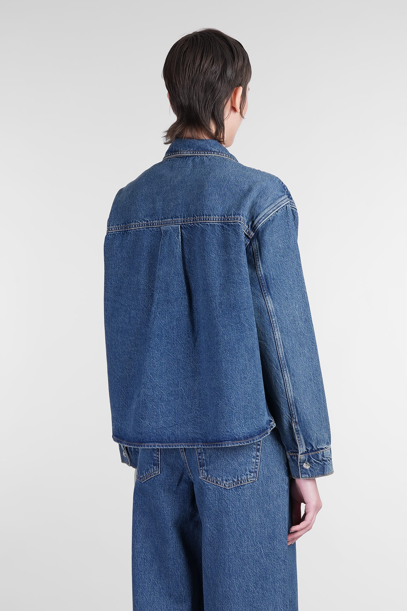 Shop Anine Bing Paxton Shirt In Blue Cotton