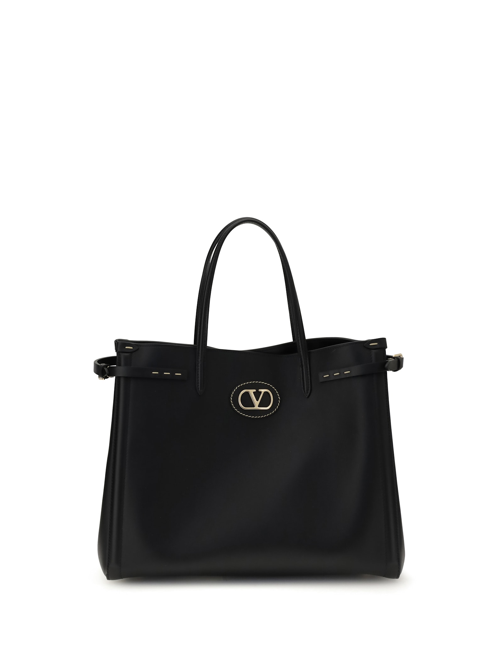Valentino Antibes Medium Leather Handbag In Black