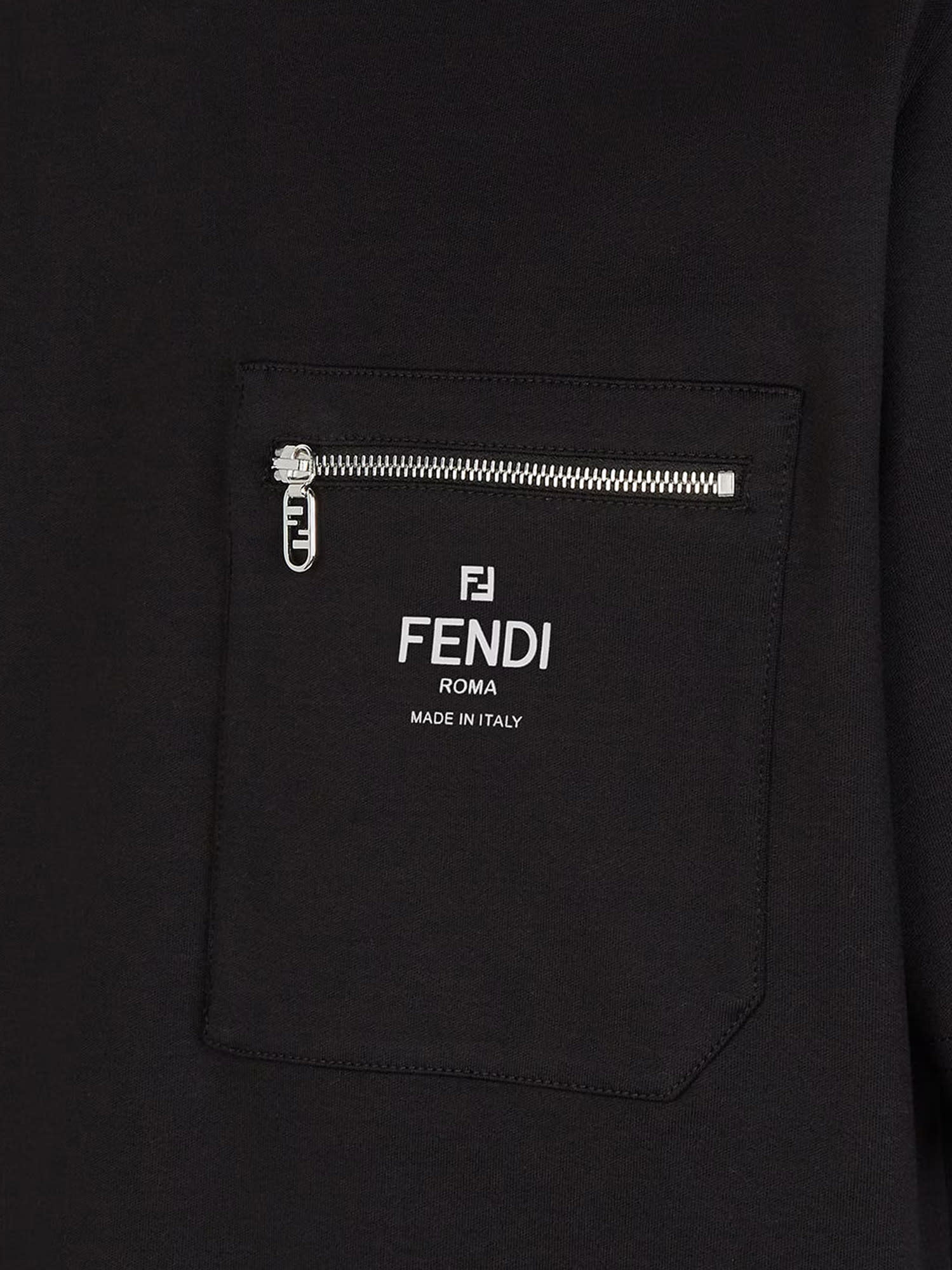 Fendi Logo-print Cotton T-shirt In Black