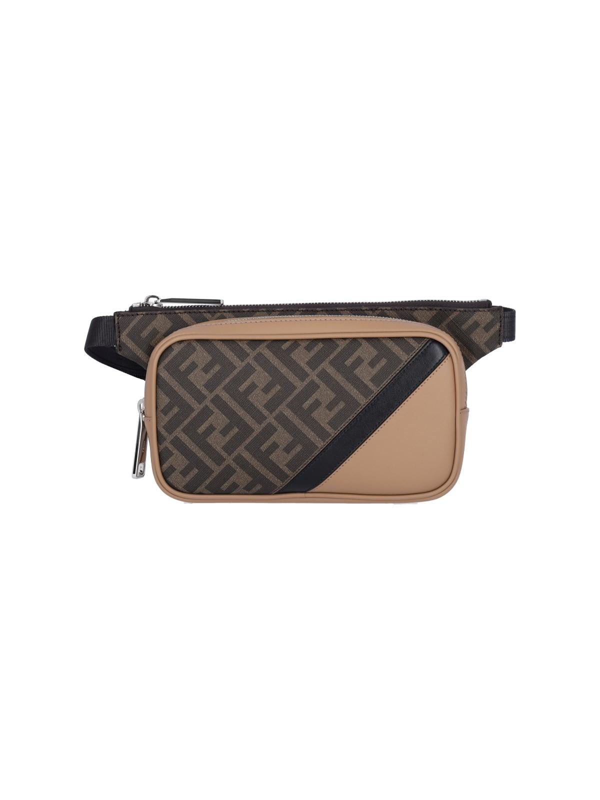 FENDI: Shadow Diagonal pouch in leather - Black  Fendi belt bag 7VA491APDO  online at