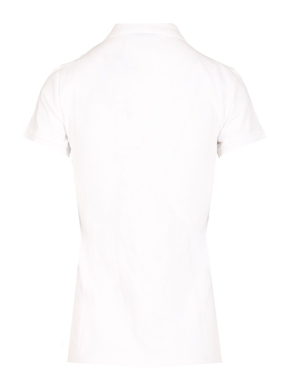 Polo Ralph Lauren Julie Polo-slim-short Sleeve-polo Shirt In White