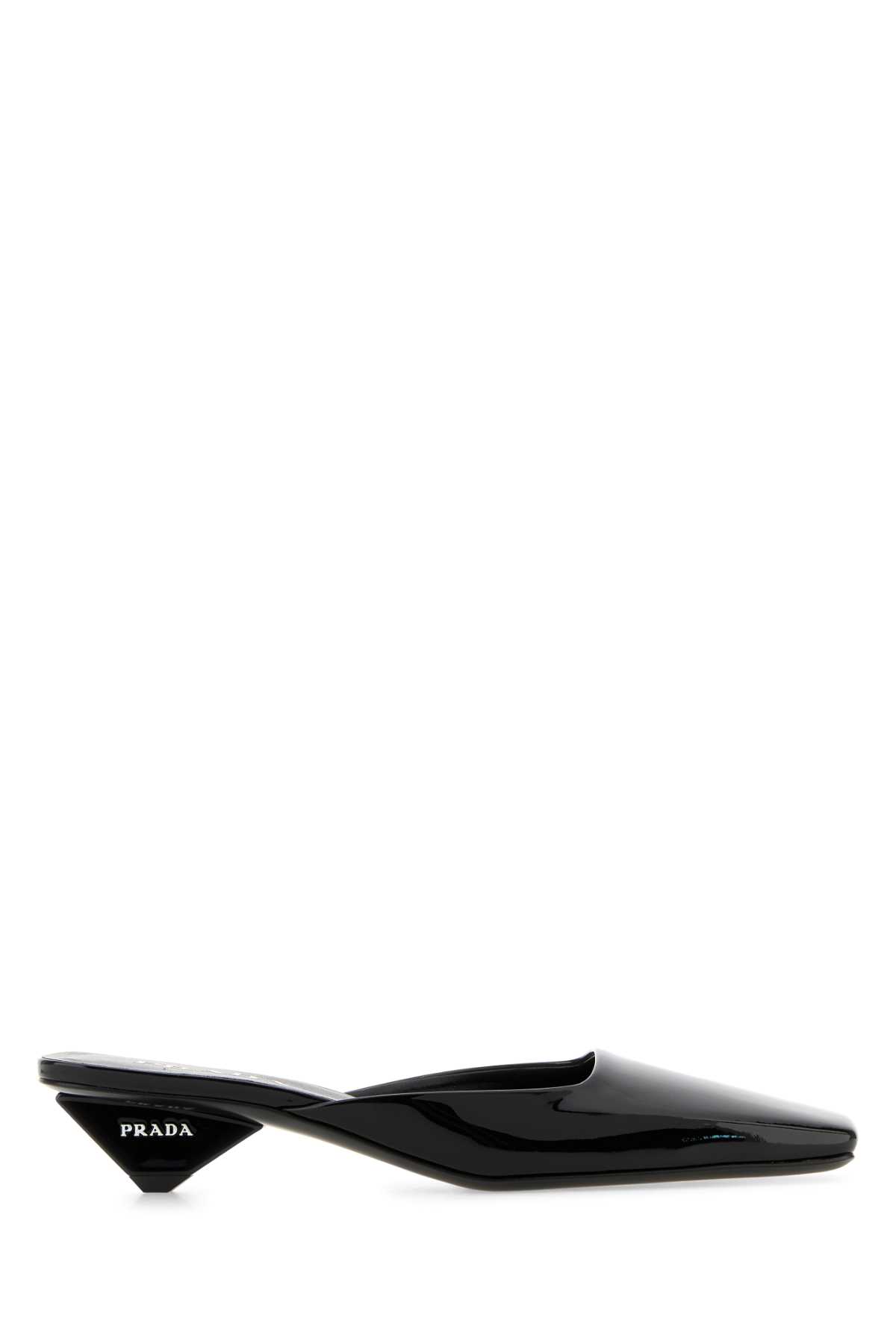 Shop Prada Black Leather Mules In Nero