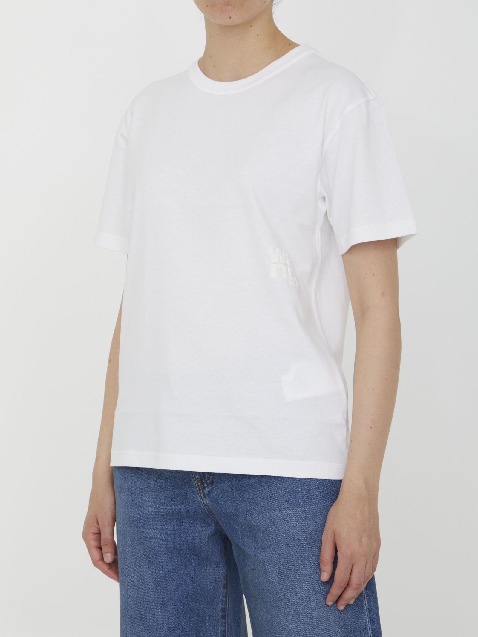 Shop Alexander Wang Cotton T-shirt With Logo In White