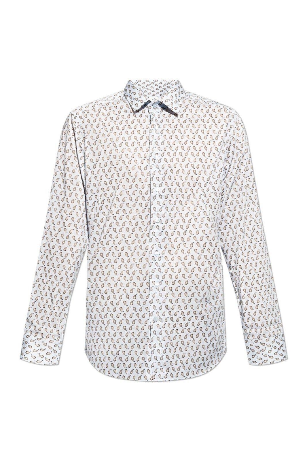 Shop Etro Graphic Printed Longsleeved Shirt In Azure