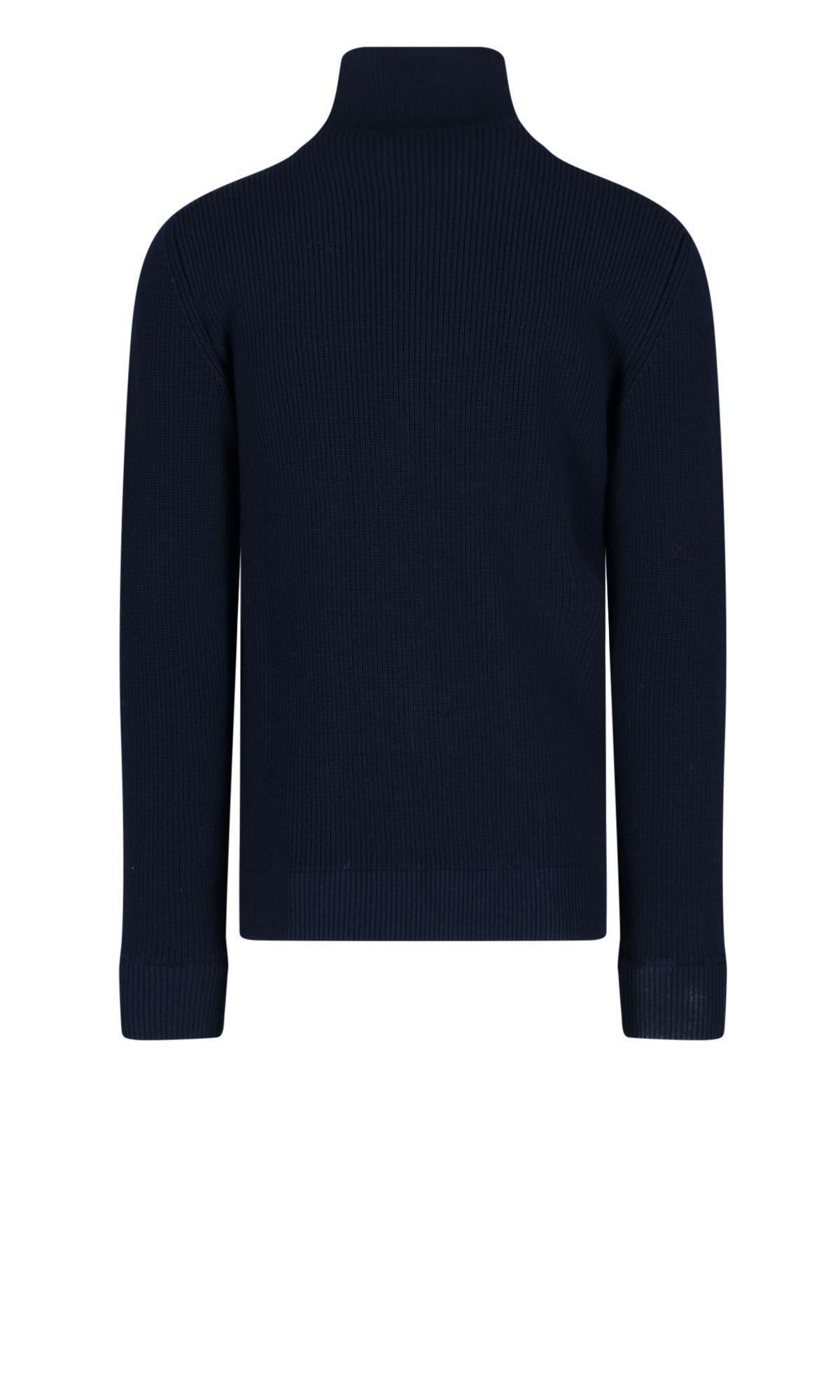 Shop Maison Margiela Zip Sweater In Blue