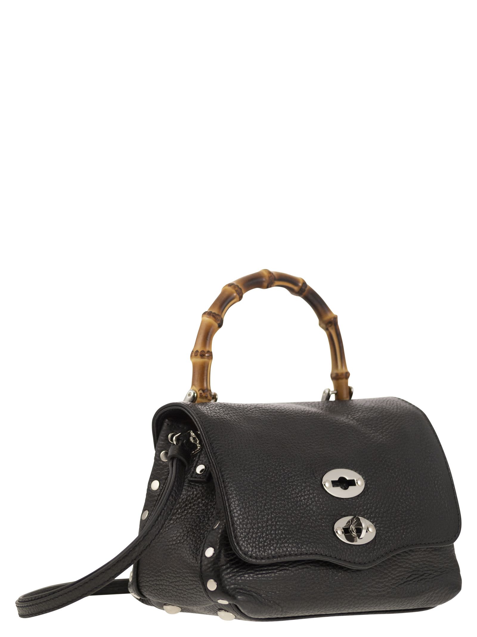 Shop Zanellato Postina - Daily Baby Bag With Bamboo Handle In Black