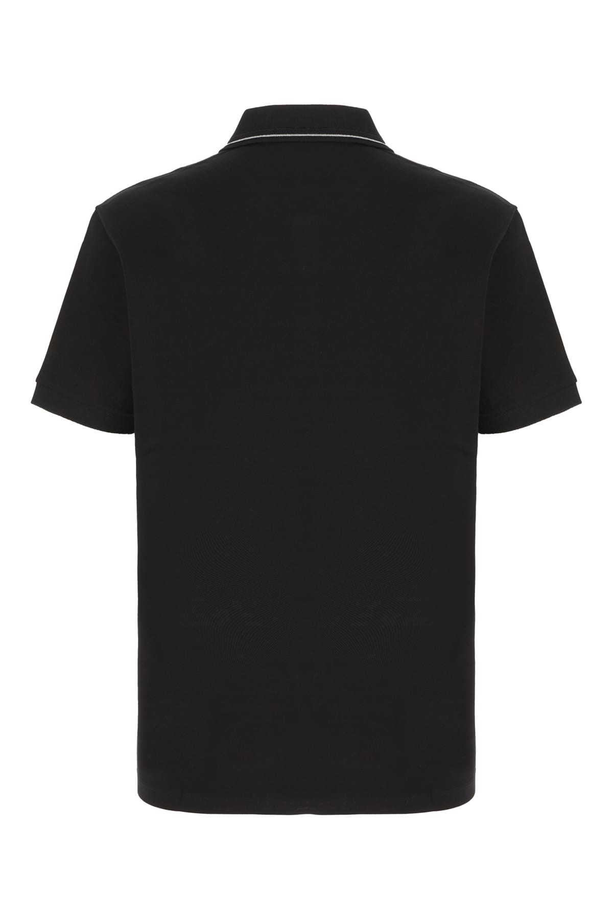 Shop Versace Black Piquet Polo Shirt