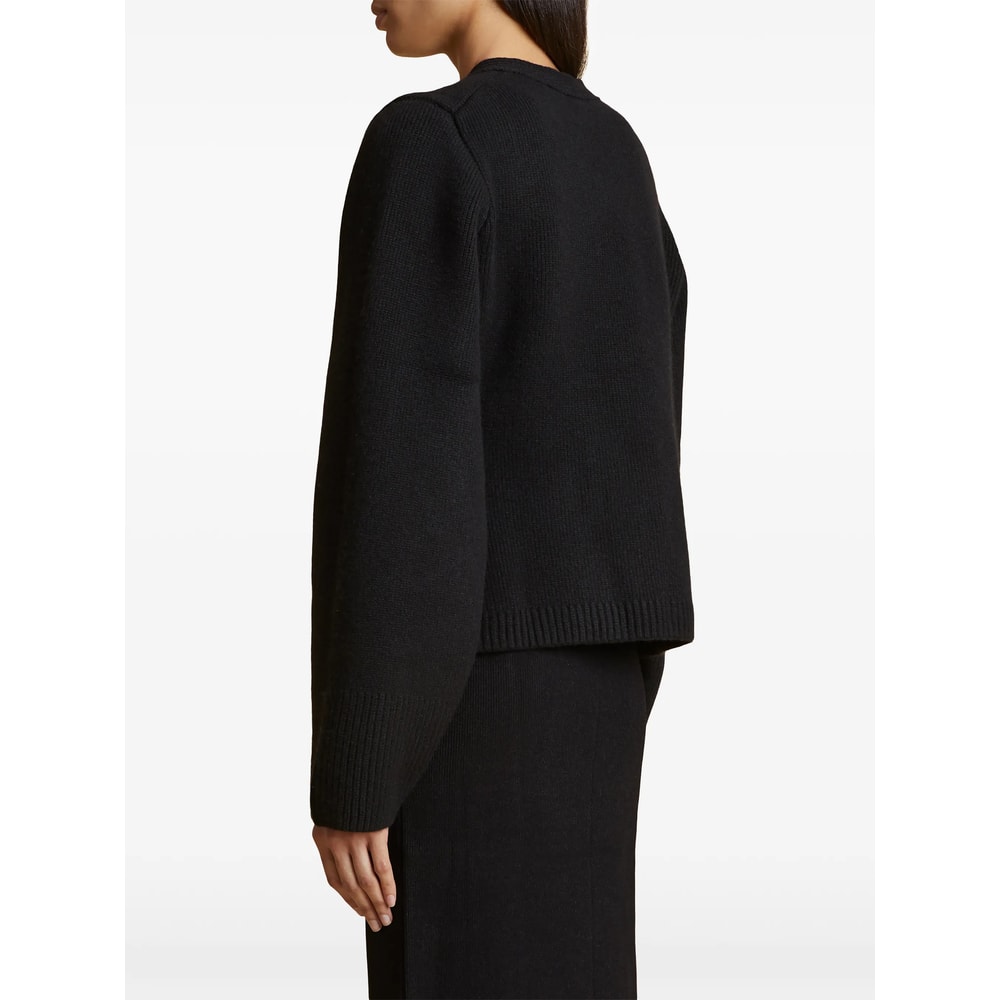 Khaite Scarlet Knitted Cardigan In Blue