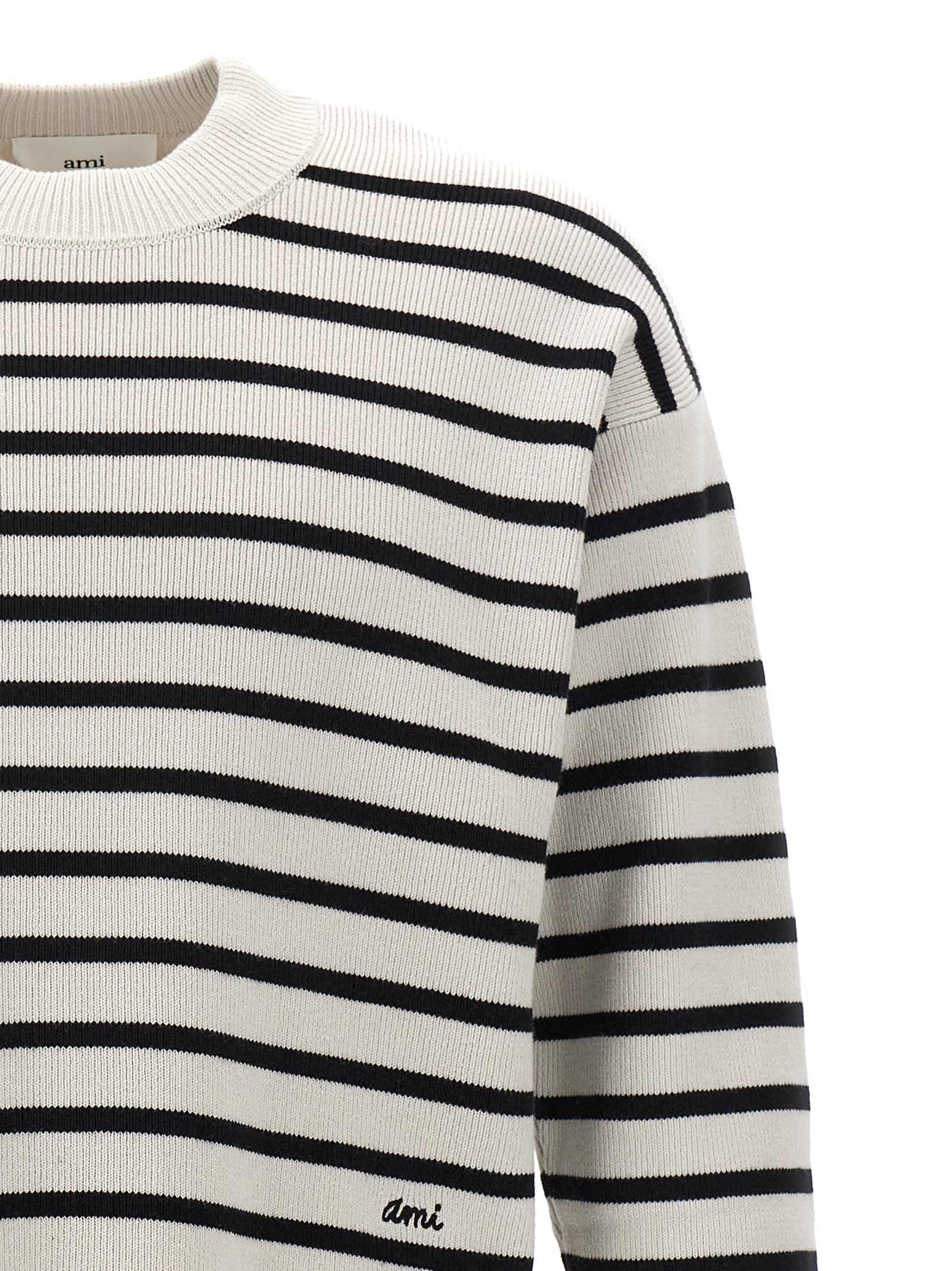 Shop Ami Alexandre Mattiussi Ami Sailor Sweater In White/black