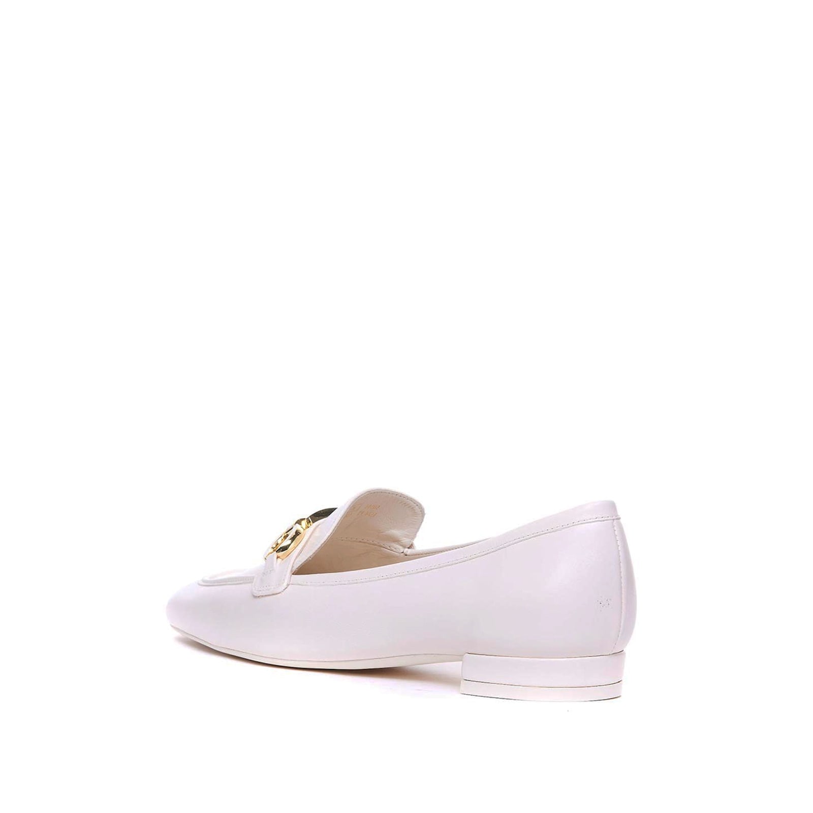 Stuart Weitzman Signature Square Leather Loafers In White