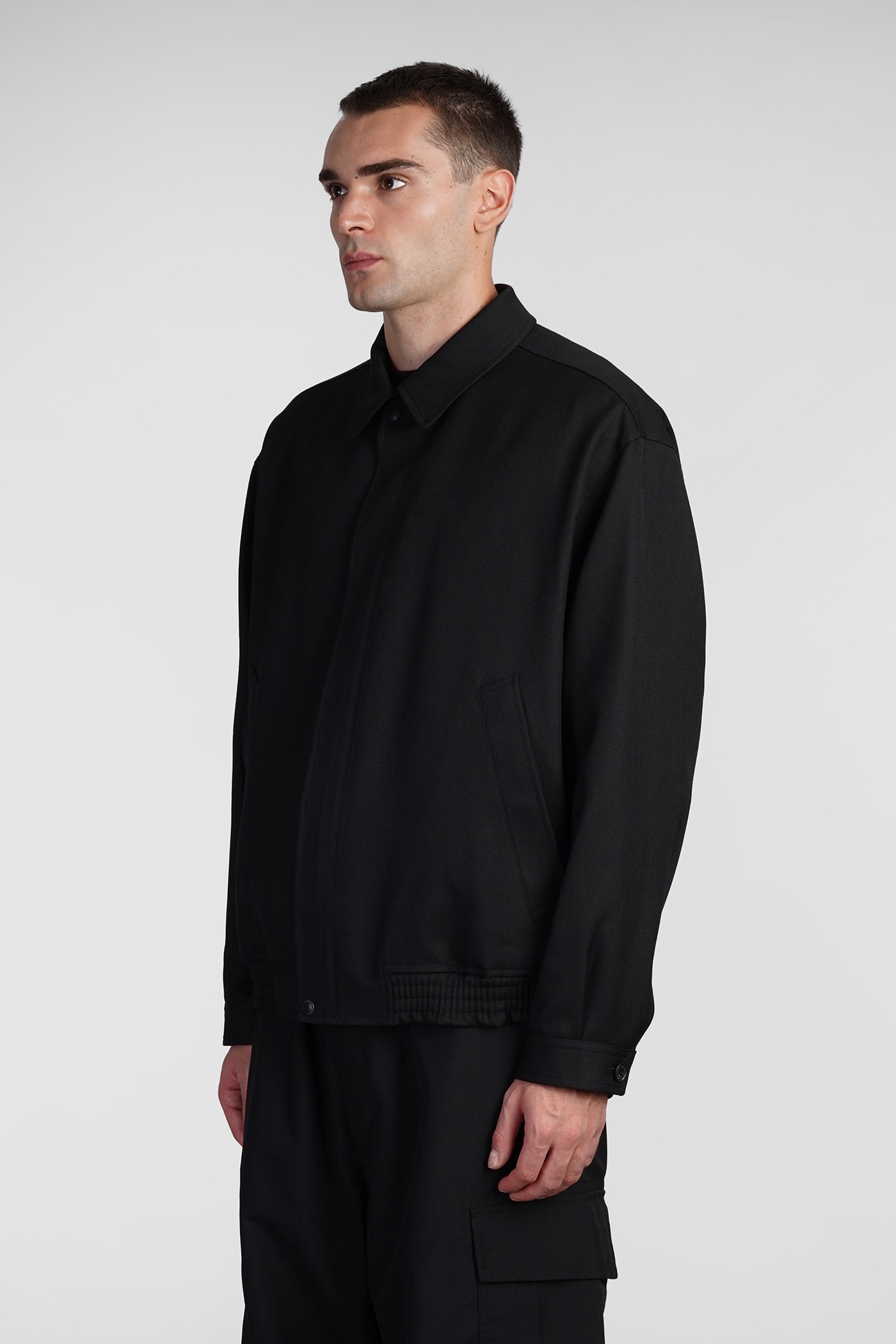 Shop Comme Des Garçons Homme Deux Casual Jacket In Black Wool