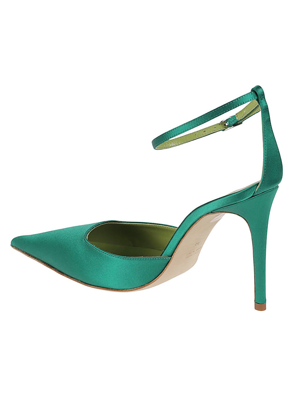 Lella Baldi Satin Pumps In Green