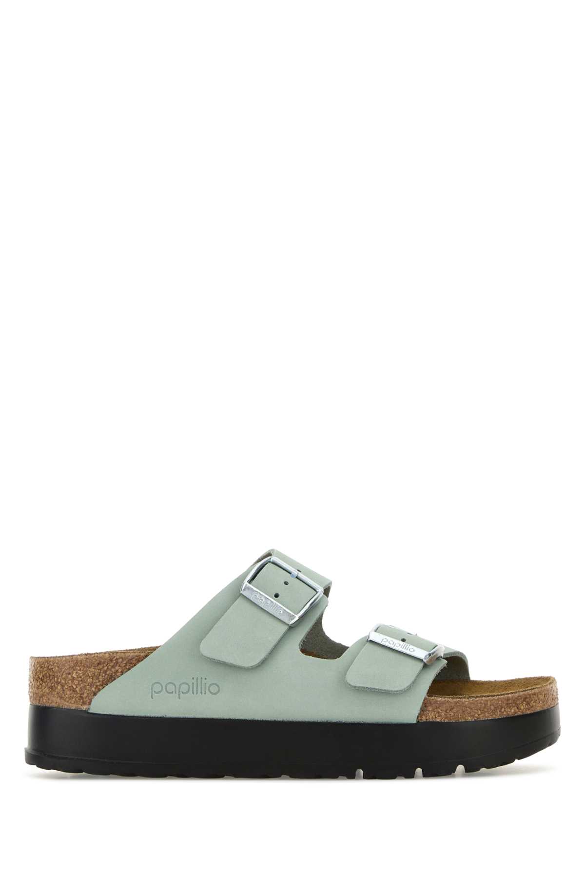 Mint Green Leather Arizona Slippers