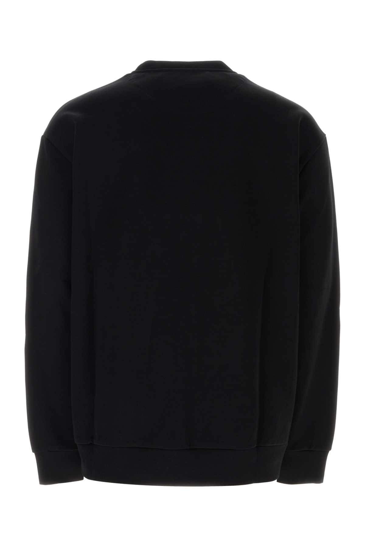 Shop Prada Black Cotton Blend Sweatshirt In Nero