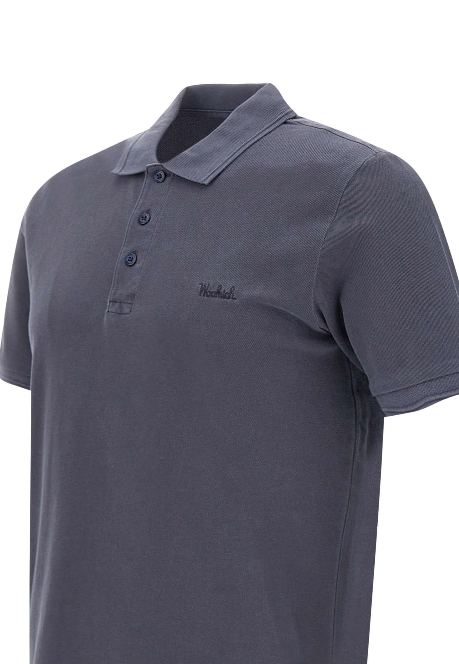 Woolrich Mackinak Cotton Piquet Polo Shirt In Blue