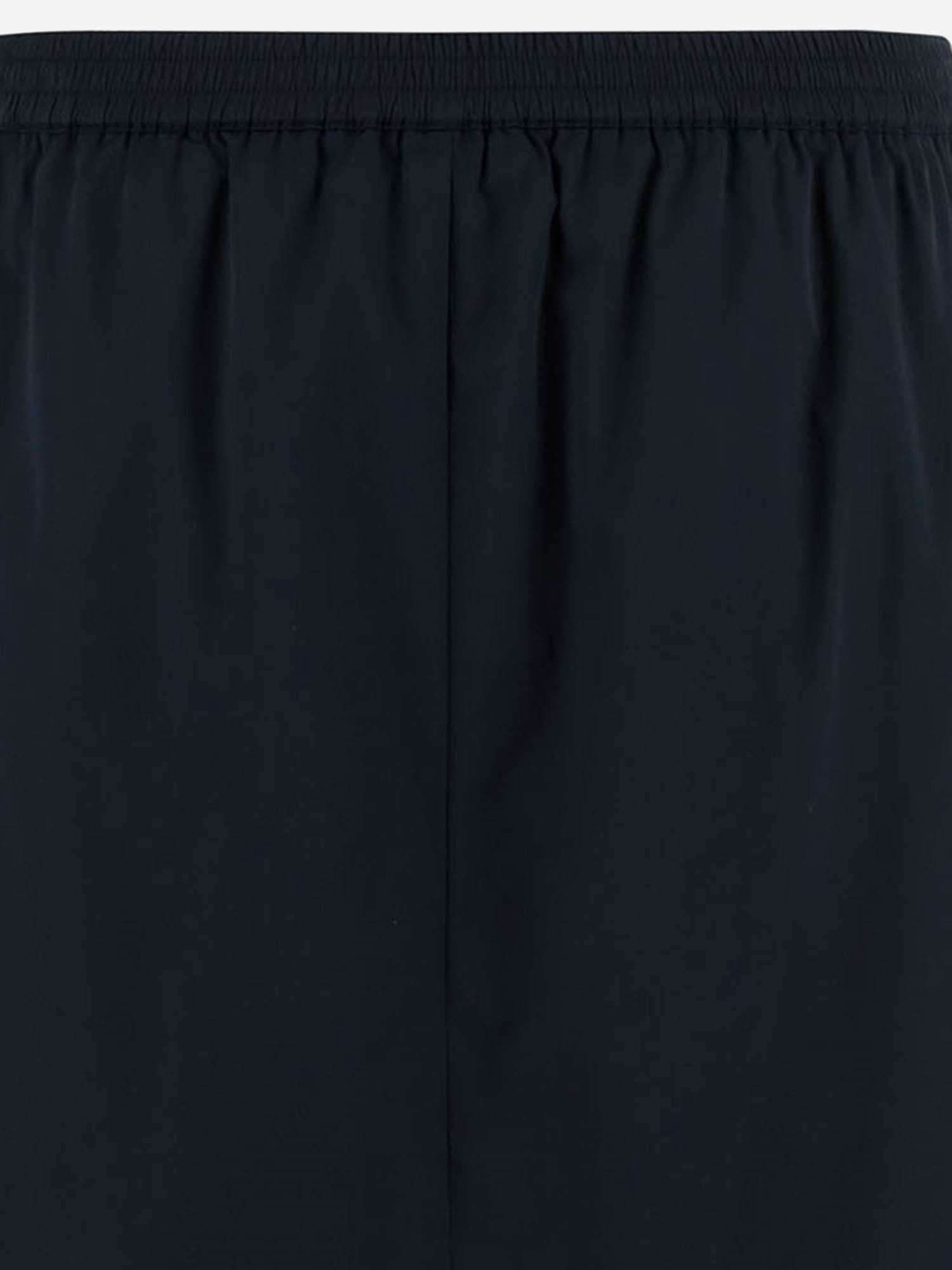 Carven Navy Blue Pull-on Silk Toile Midi Skirt In Blue