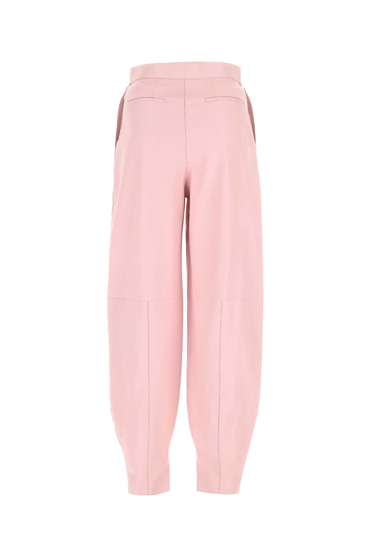 Loewe Pastel Pink Leather Pant In Lightpink