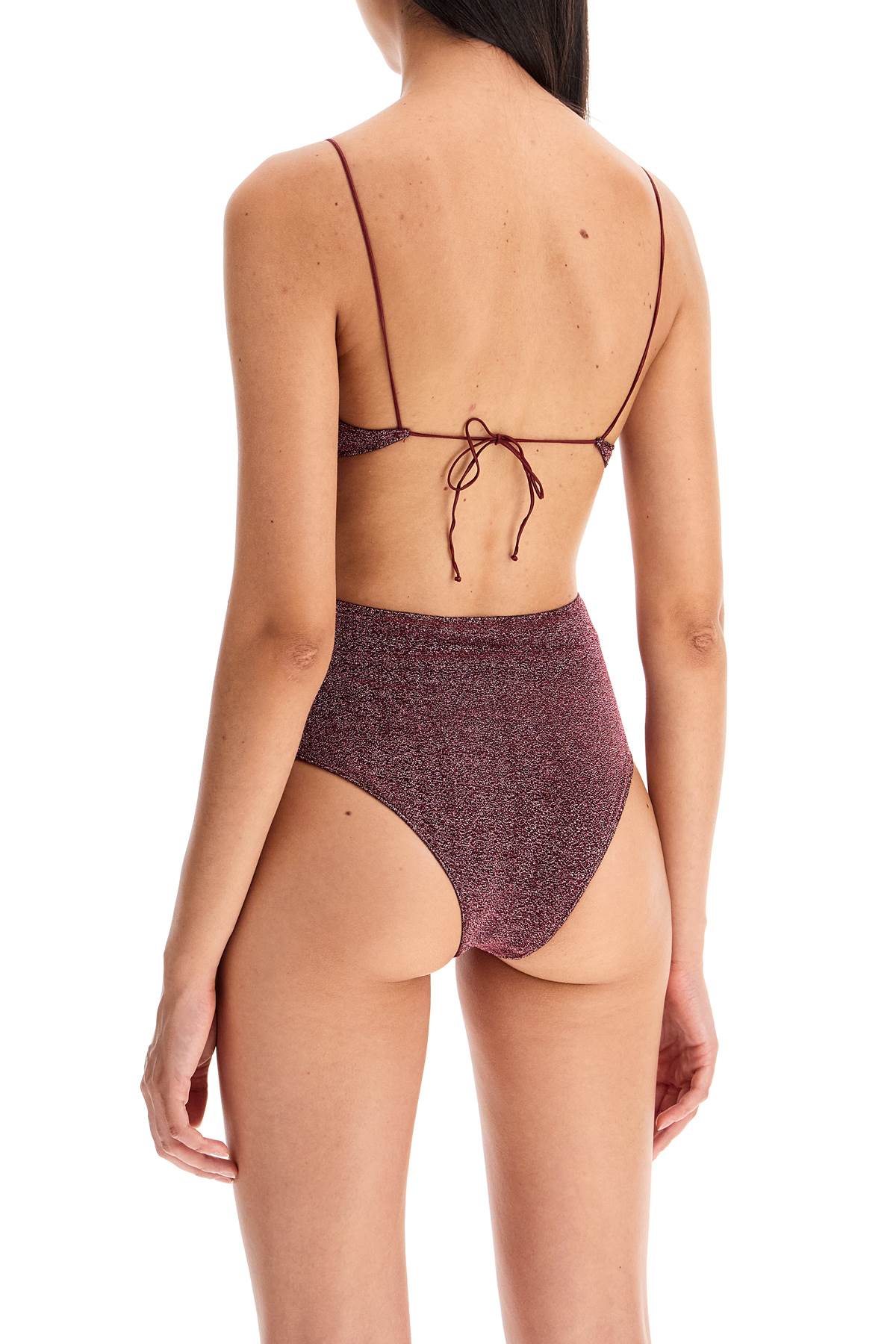 Shop Oseree High-waisted Lumiã¨re Bikini Set In Aubergine (purple)