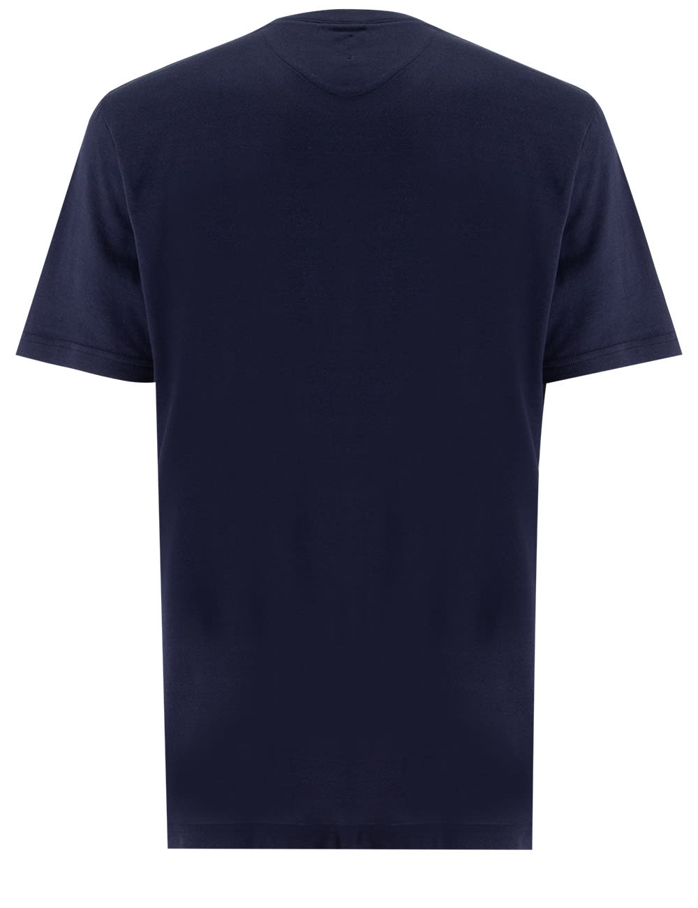Eleventy Black Crewneck T-shirt With Layered Collar In Cotton Man In Blu/grigio/bianco