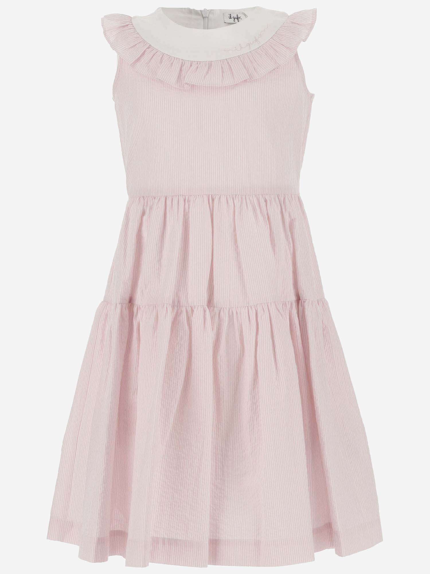 Shop Il Gufo Stretch Cotton Dress In Pink