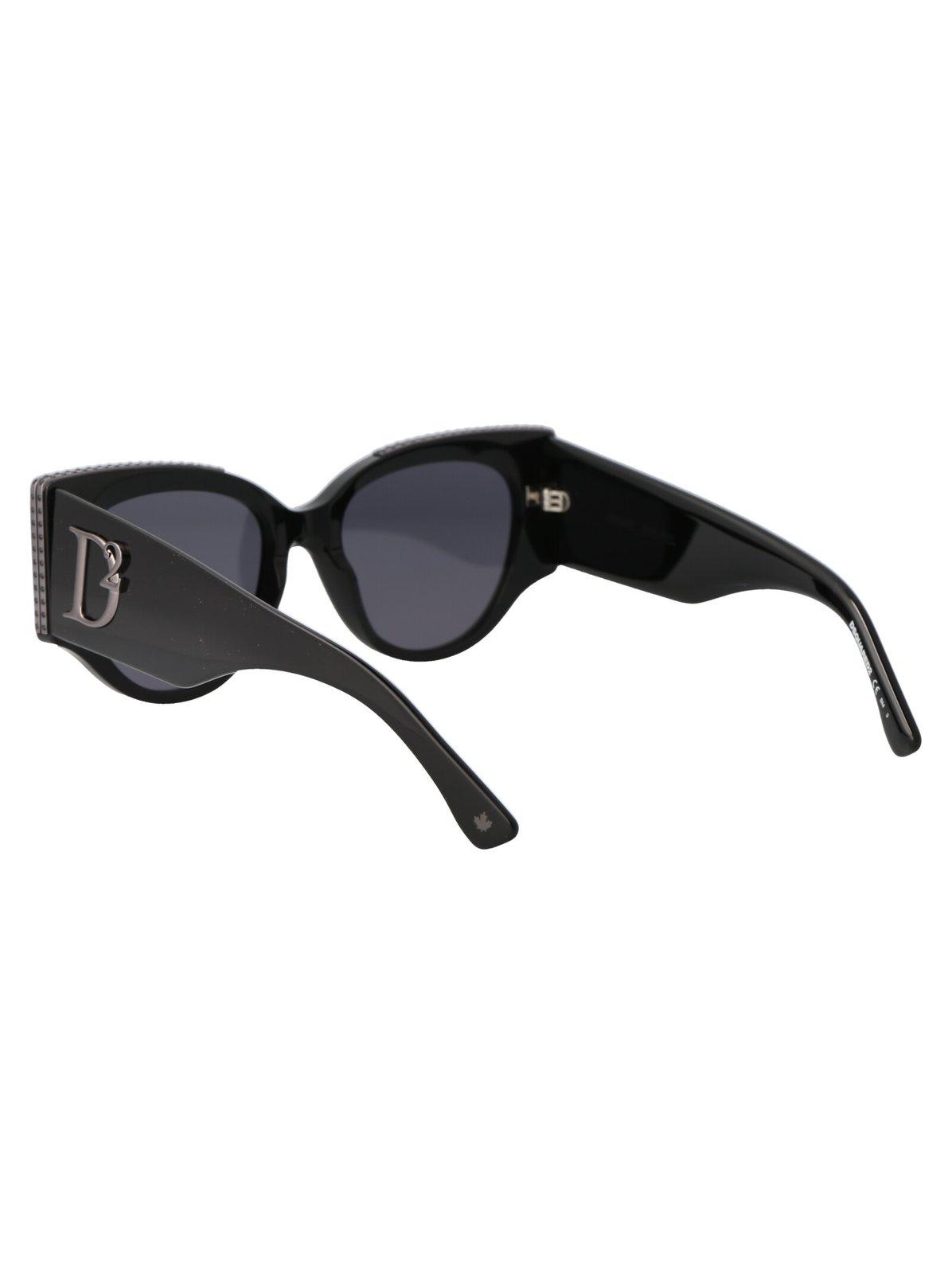 Shop Dsquared2 Butterfly Frame Sunglasses In 807/t4 Black