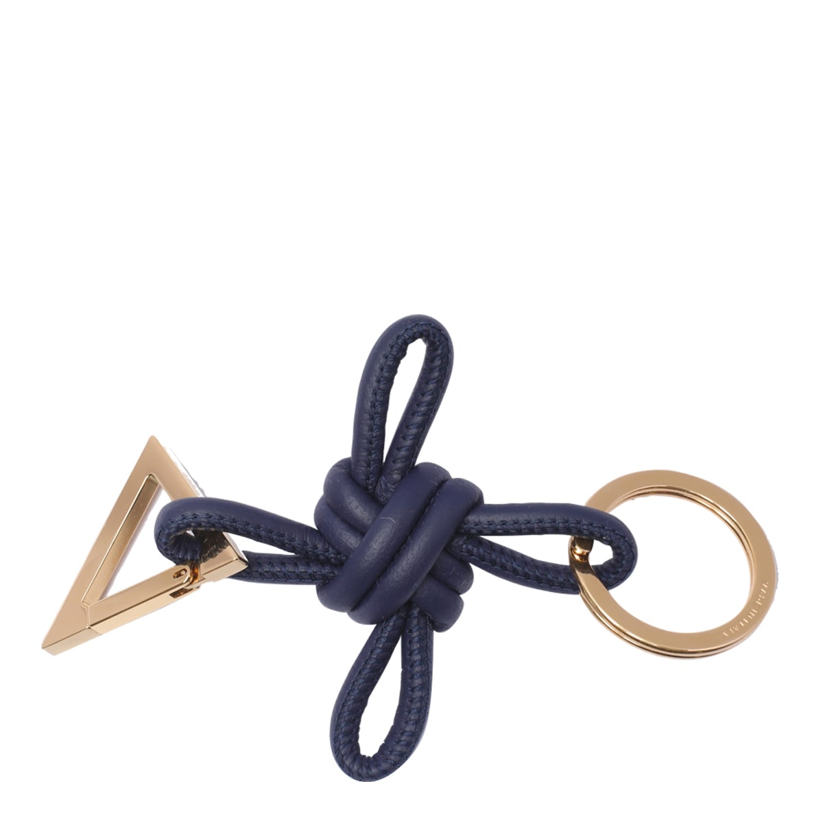 Shop Bottega Veneta Triangle Keyring In Blue