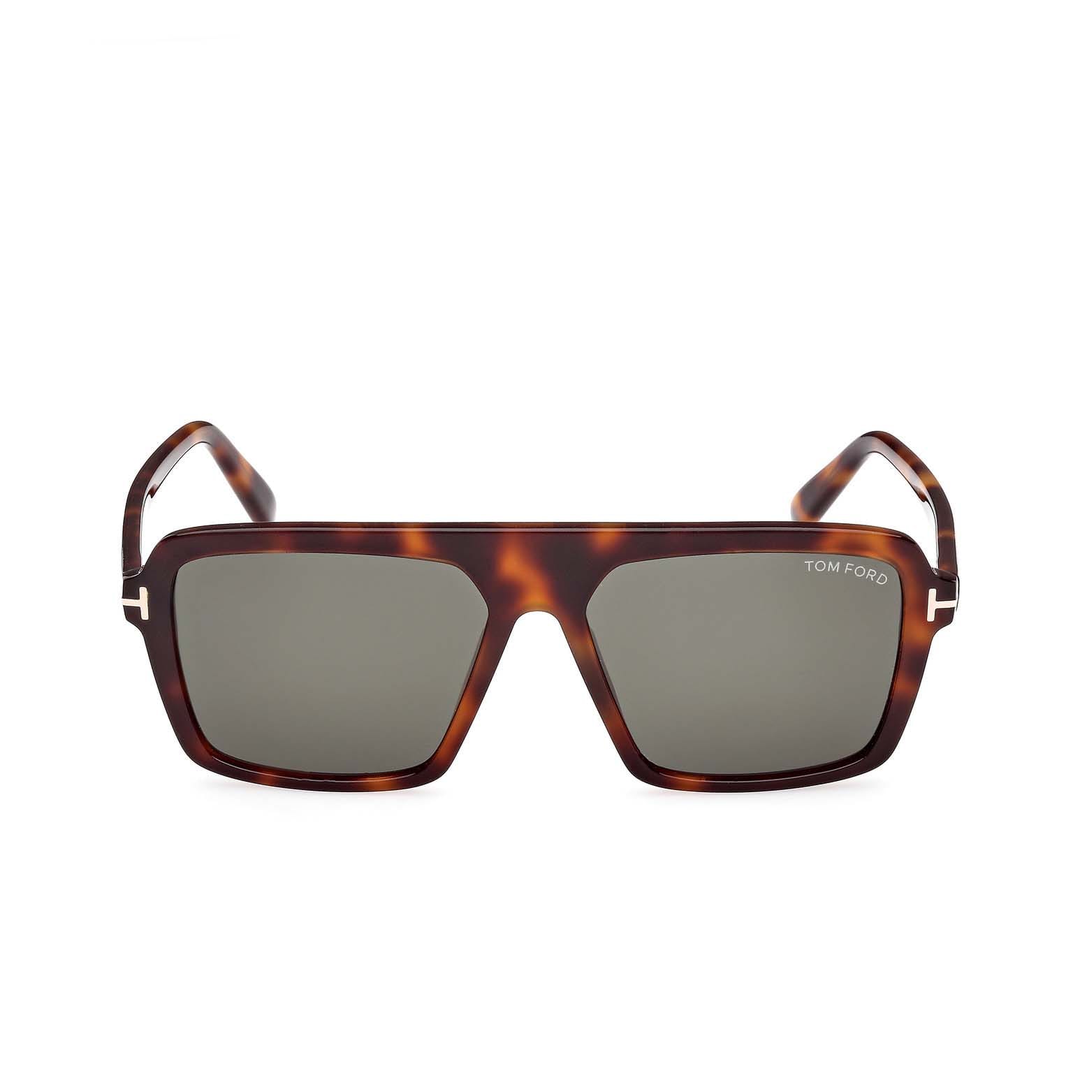 Tom Ford Vincent 56mm Pilot Sunglasses In Havana/verde