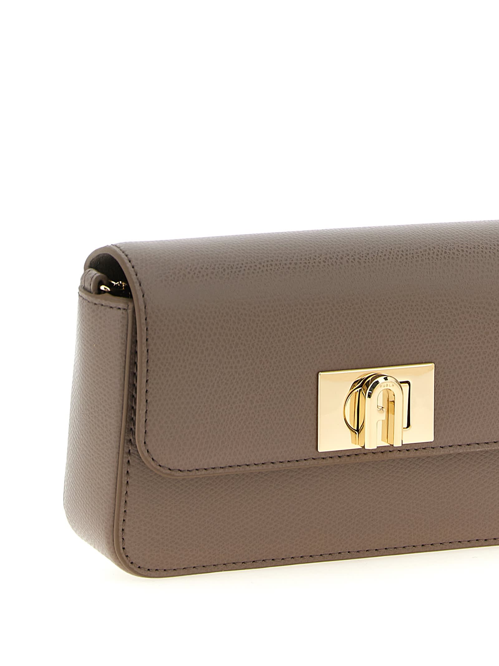 Furla Grey 1927 Mini Shoulder Bag In Gray
