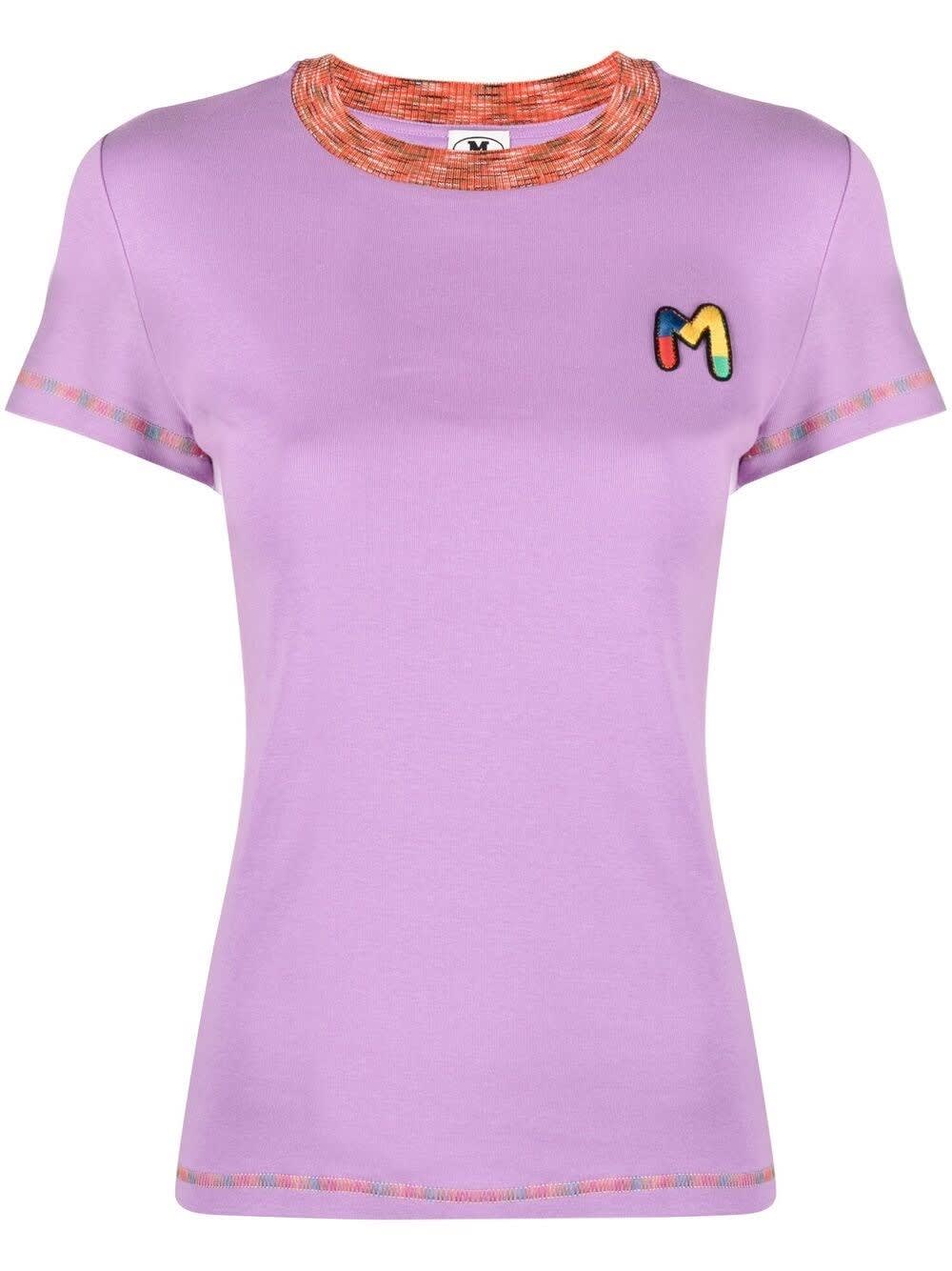M Missoni Cottons JERSEY T-SHIRT WITH LOGO PATCH