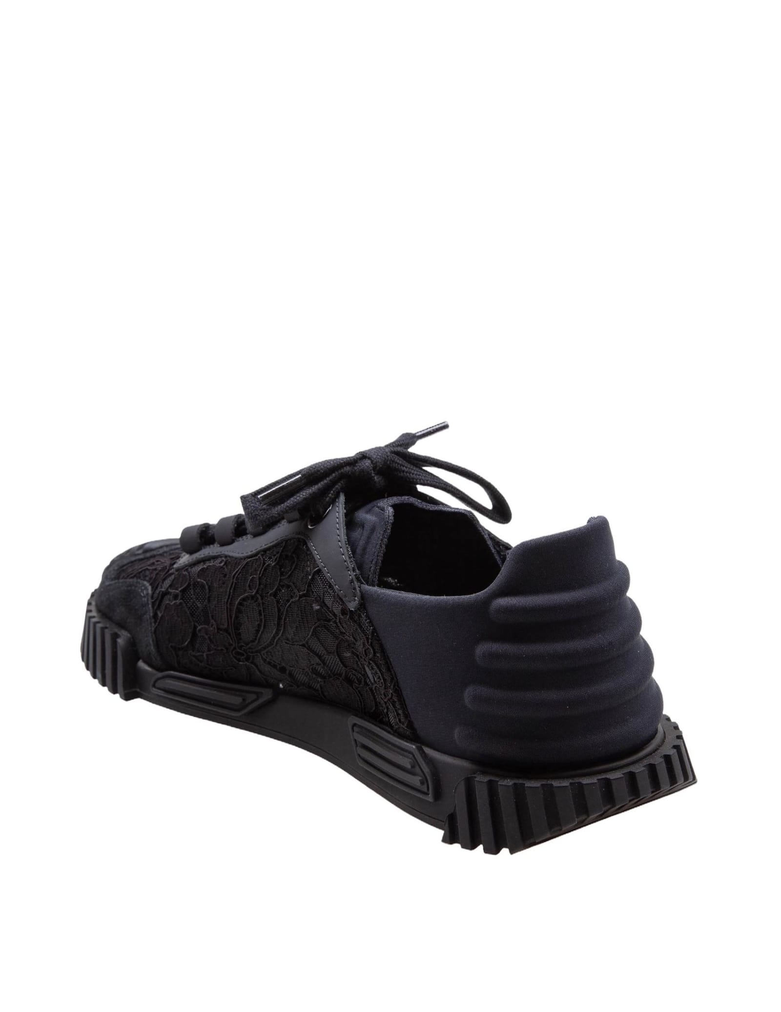 Shop Dolce & Gabbana Ns1 Sneakers In Black Lace