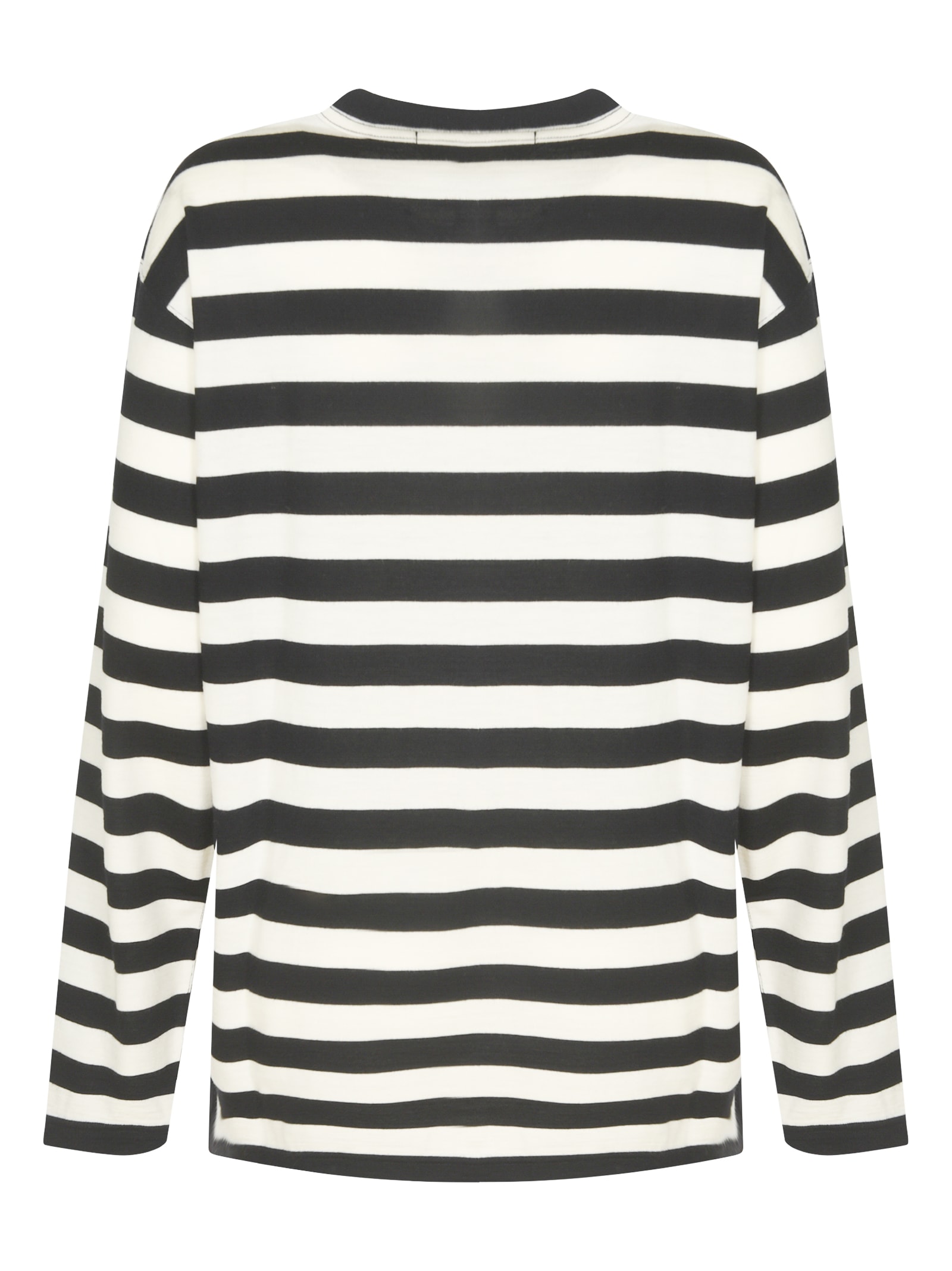 Junya Watanabe Striped Long-sleeve Top In Black