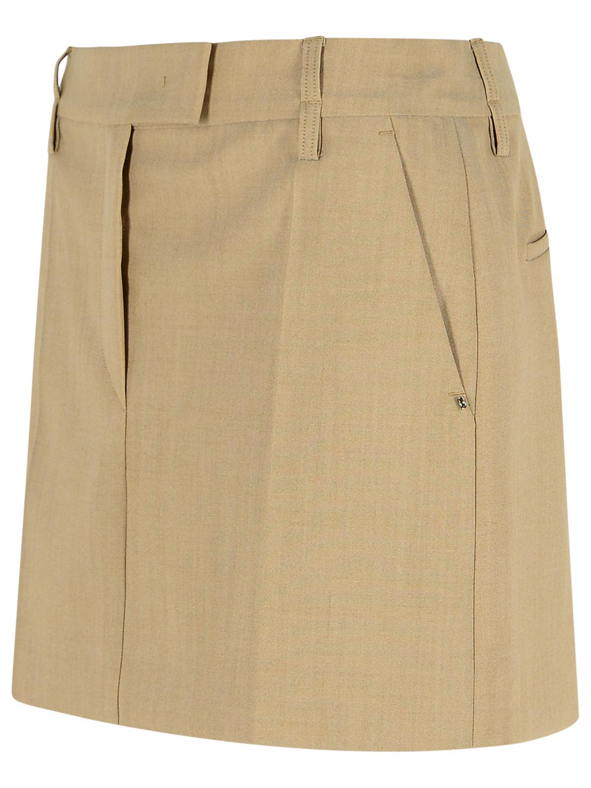 Sportmax 'fify' Virgin Wool Miniskirt In Neutral