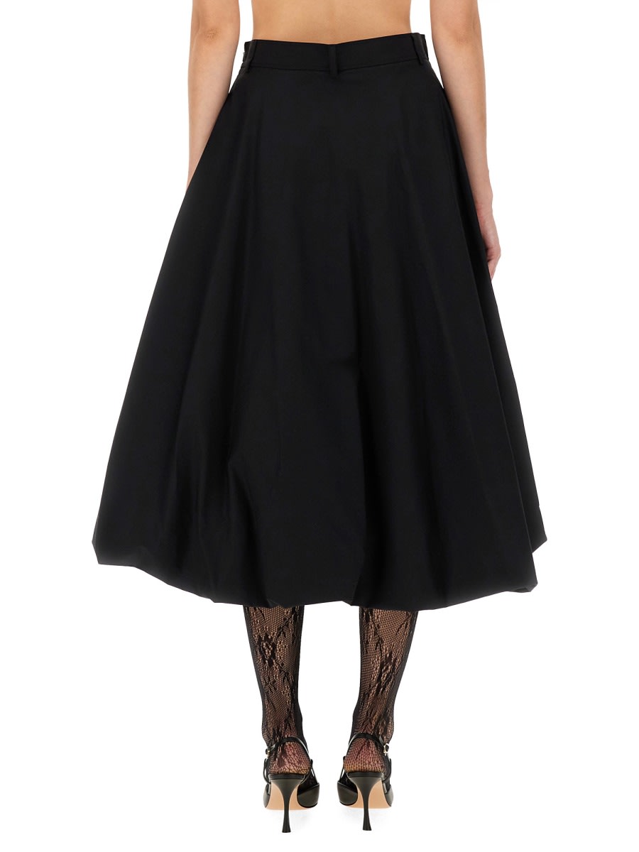 Moschino Cotton Poplin Skirt In Black