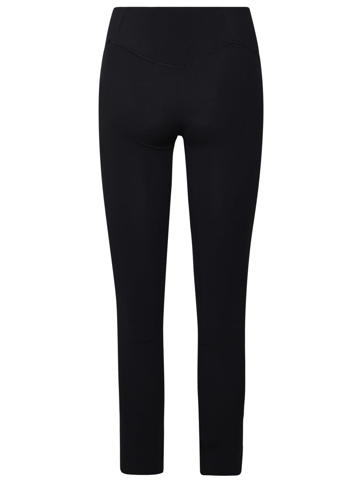 Shop Palm Angels Curved Waistband Leggings In Nero/bianco