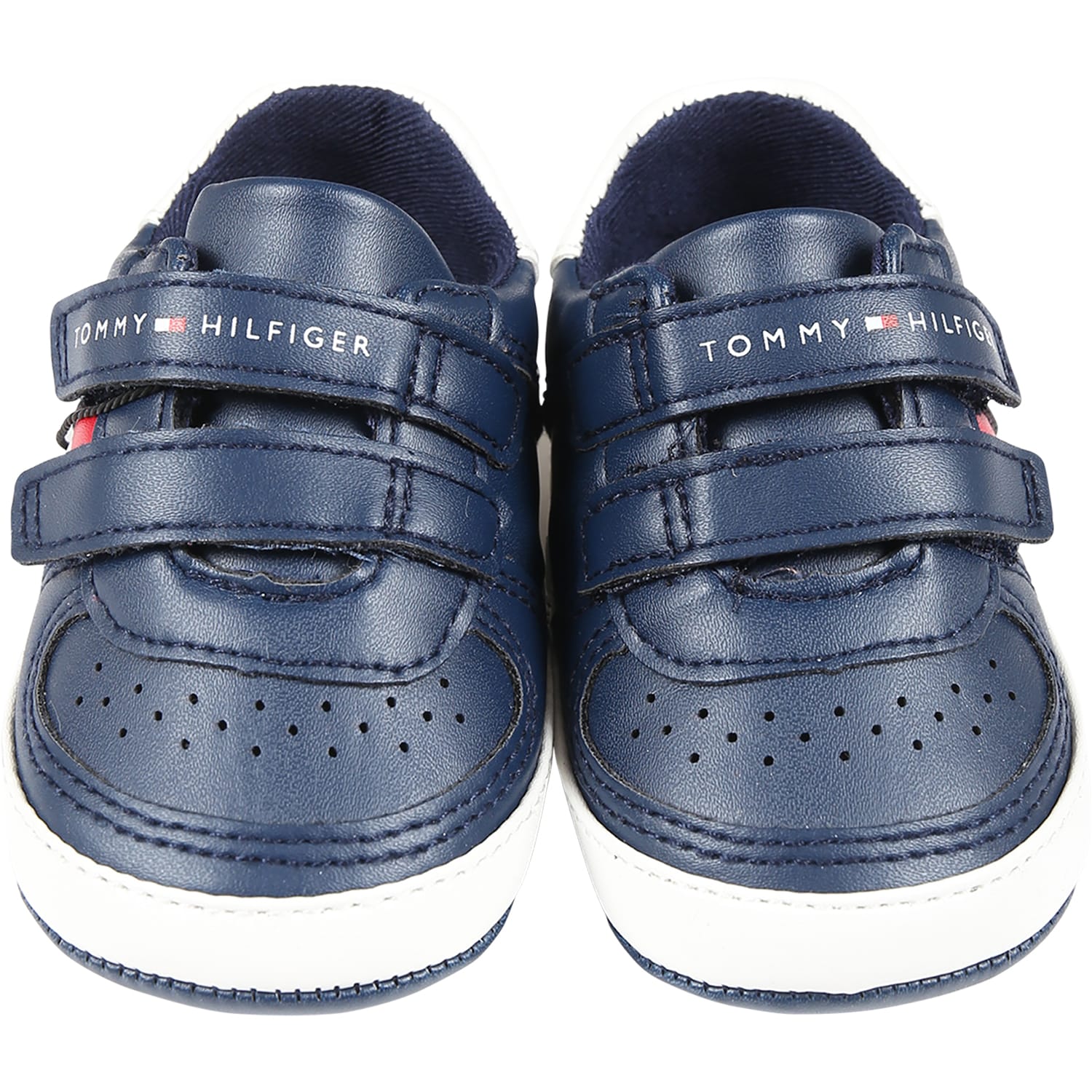 Shop Tommy Hilfiger Blue Sneakers For Baby Boy With Logo