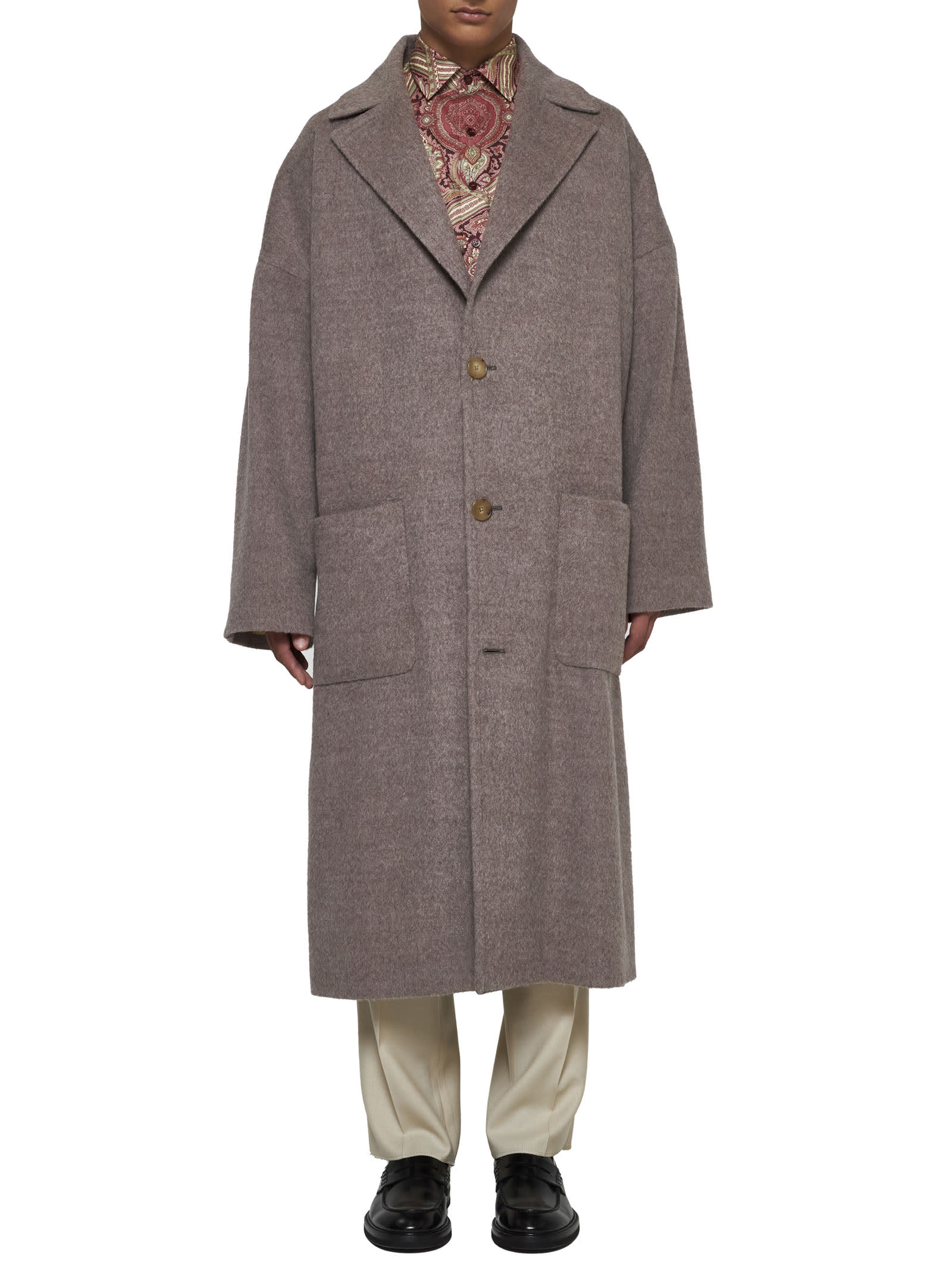 Shop Etro Coat In Dove Grey