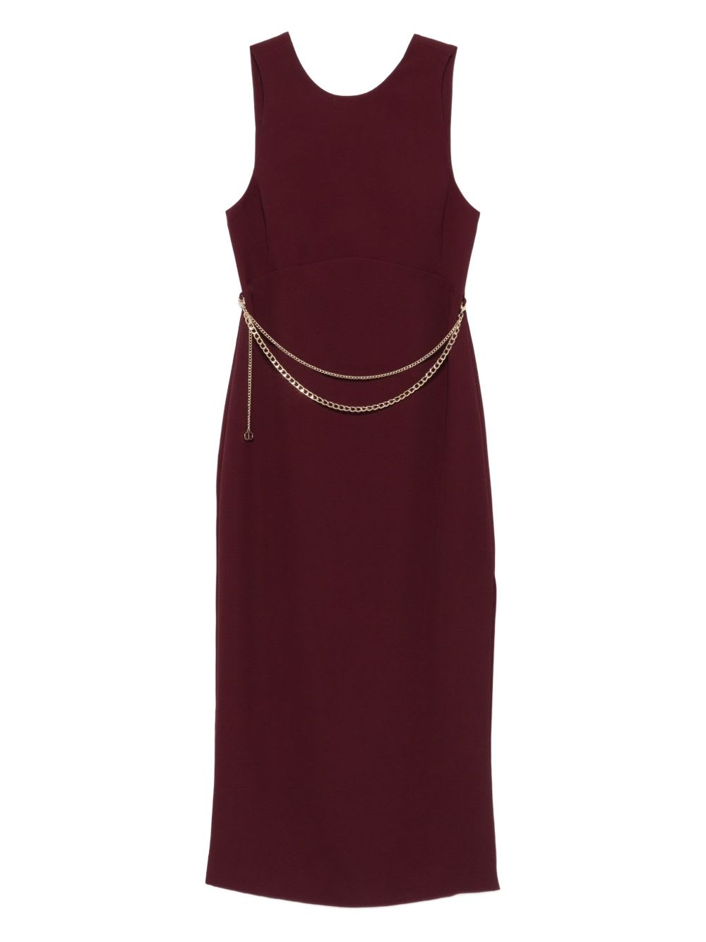 Twinset Vestido Midi - Rojo Oscuro In Brown