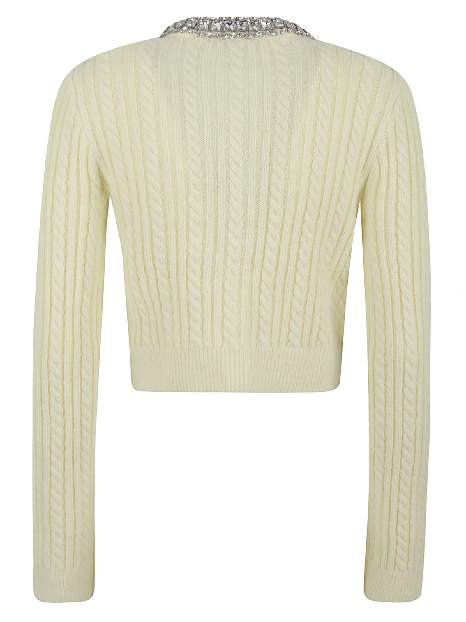 Self-portrait Yellow Alpaca Cardigan In Black