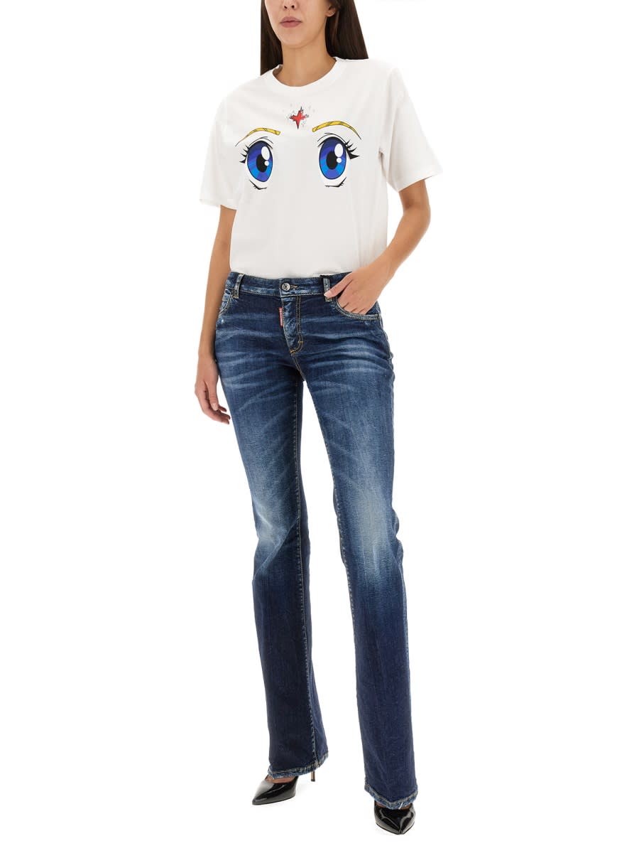 Shop Dsquared2 Twiggy Flare Jeans In Blue