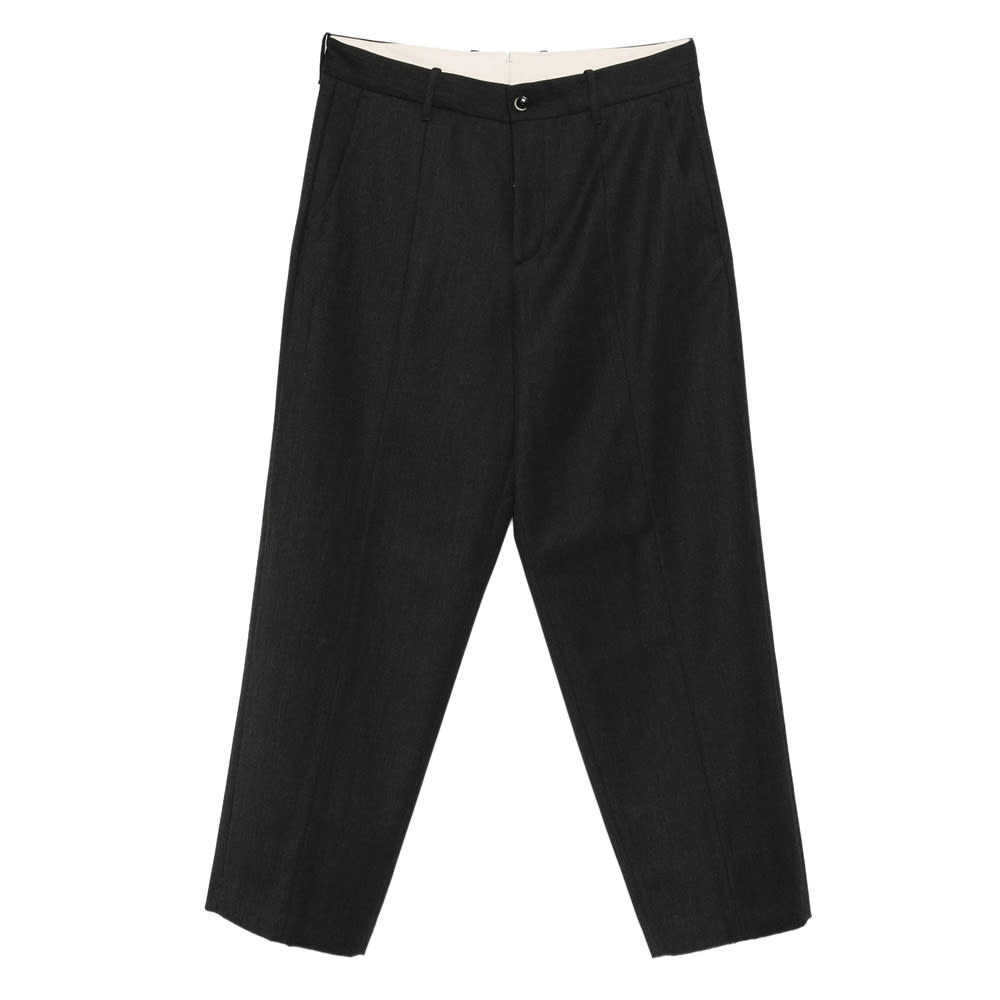 Nine In The Morning Relaxed-fit Black Trousers With Pleated Front Design In Black