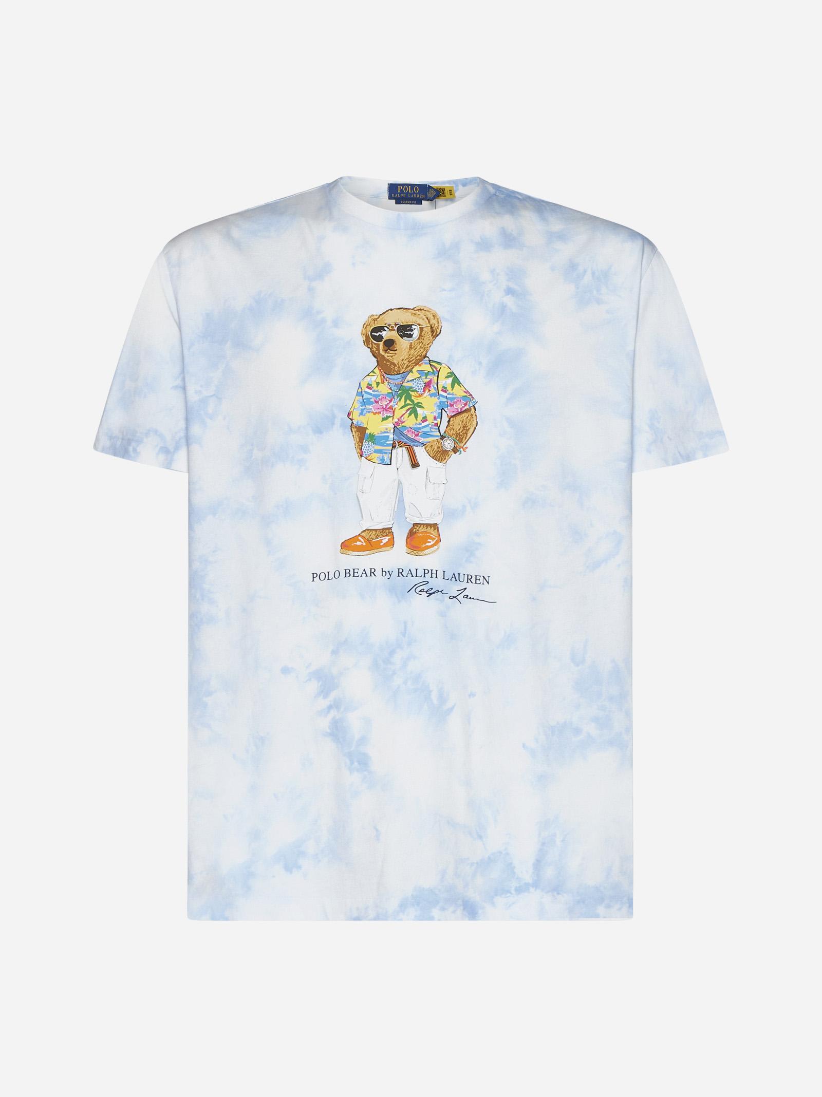 Shop Ralph Lauren Bear Cotton T-shirt In Riviera Bl Cldwsh