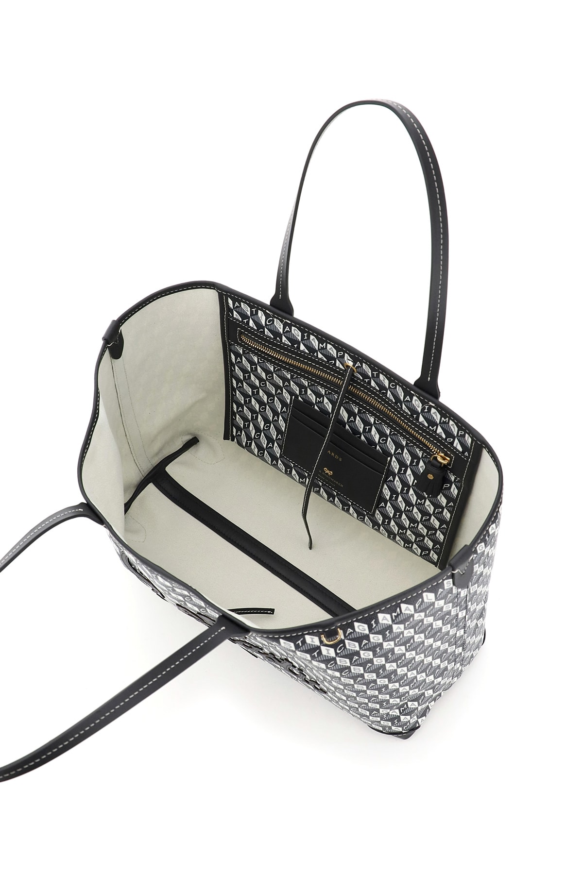 Shop Anya Hindmarch I Am A Plastic Bag Small Tote Bag In Charcoal (white)