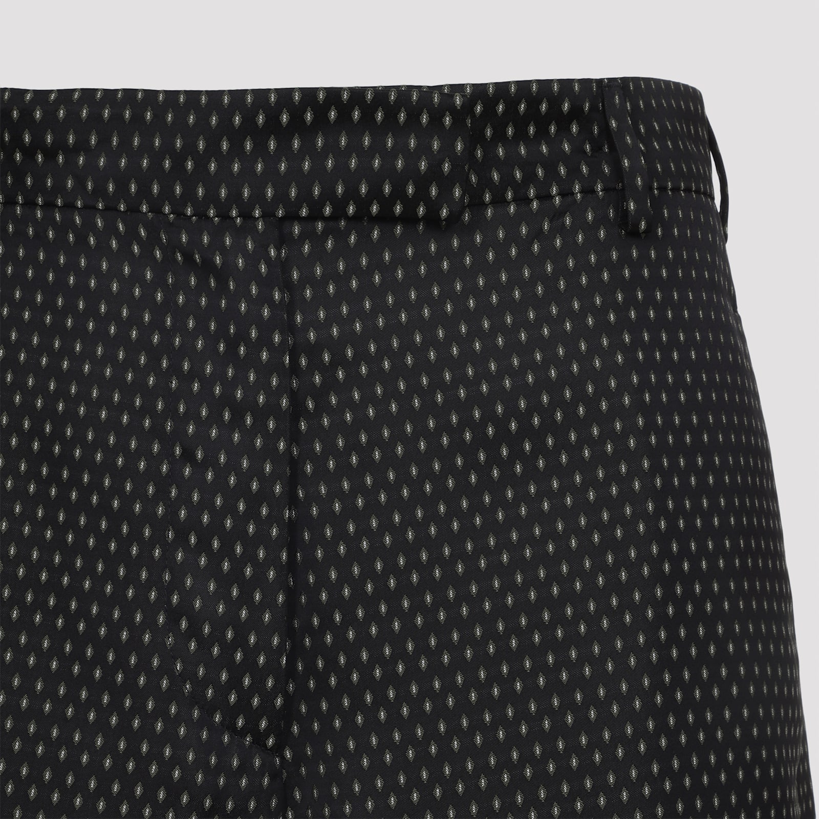 Dries Van Noten Patterned Trousers Featuring Belt Loops In Black