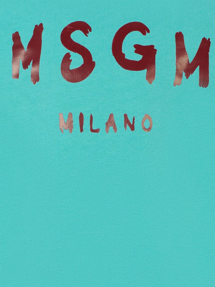 Msgm Jersey With Logo In Blue
